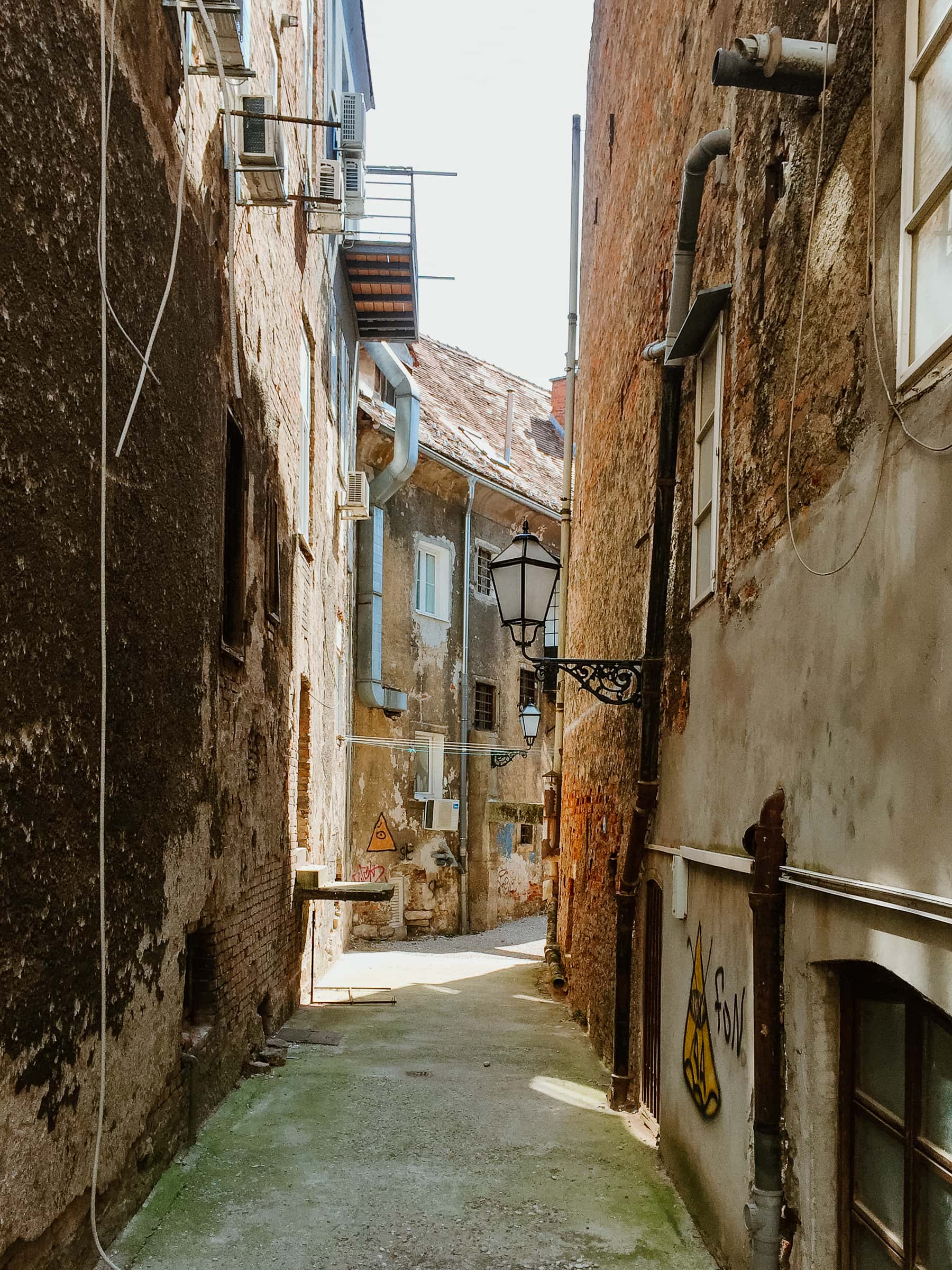 street in the old town of zagreb