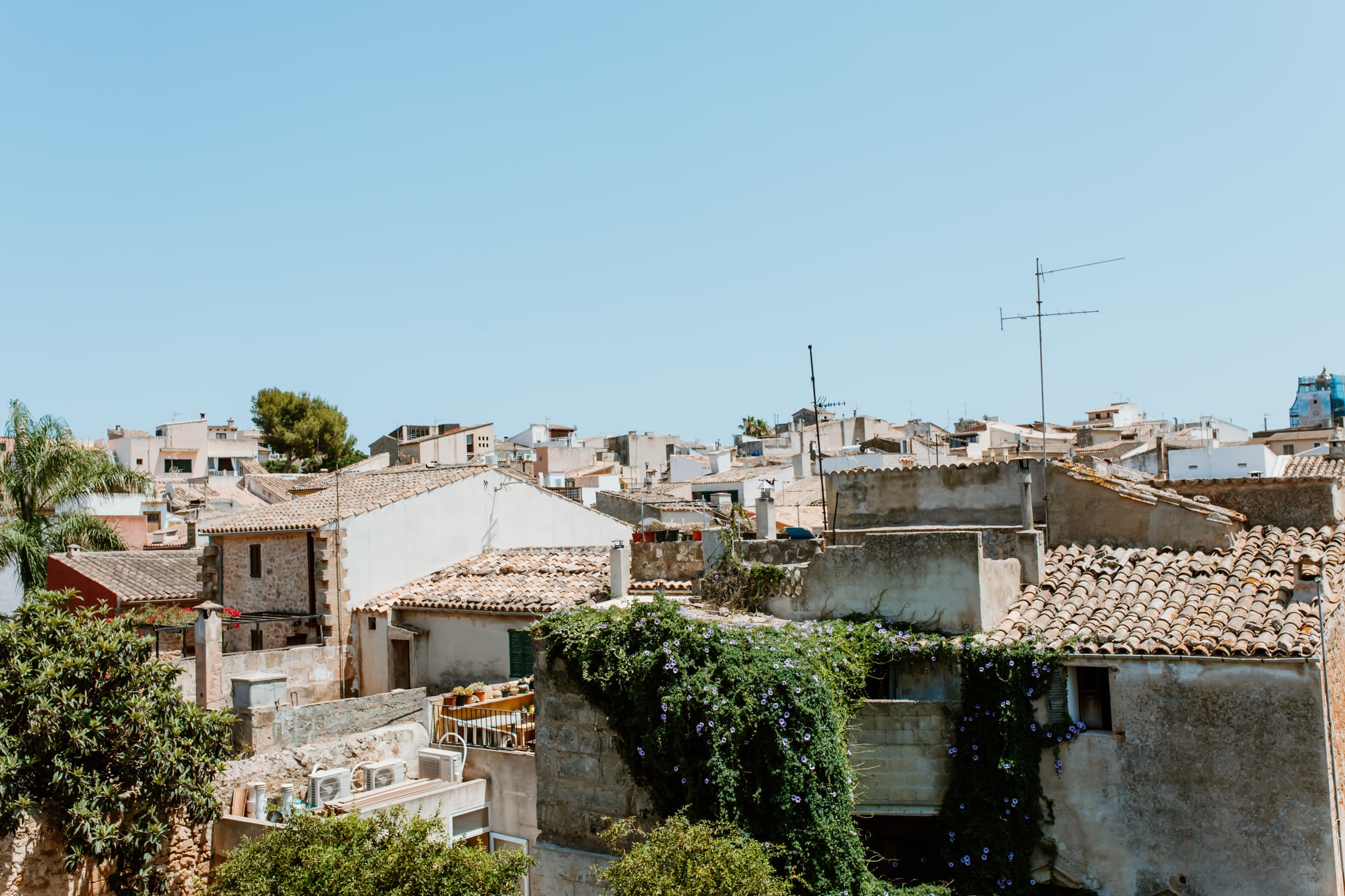 Alcudia sights roofs from the city walls