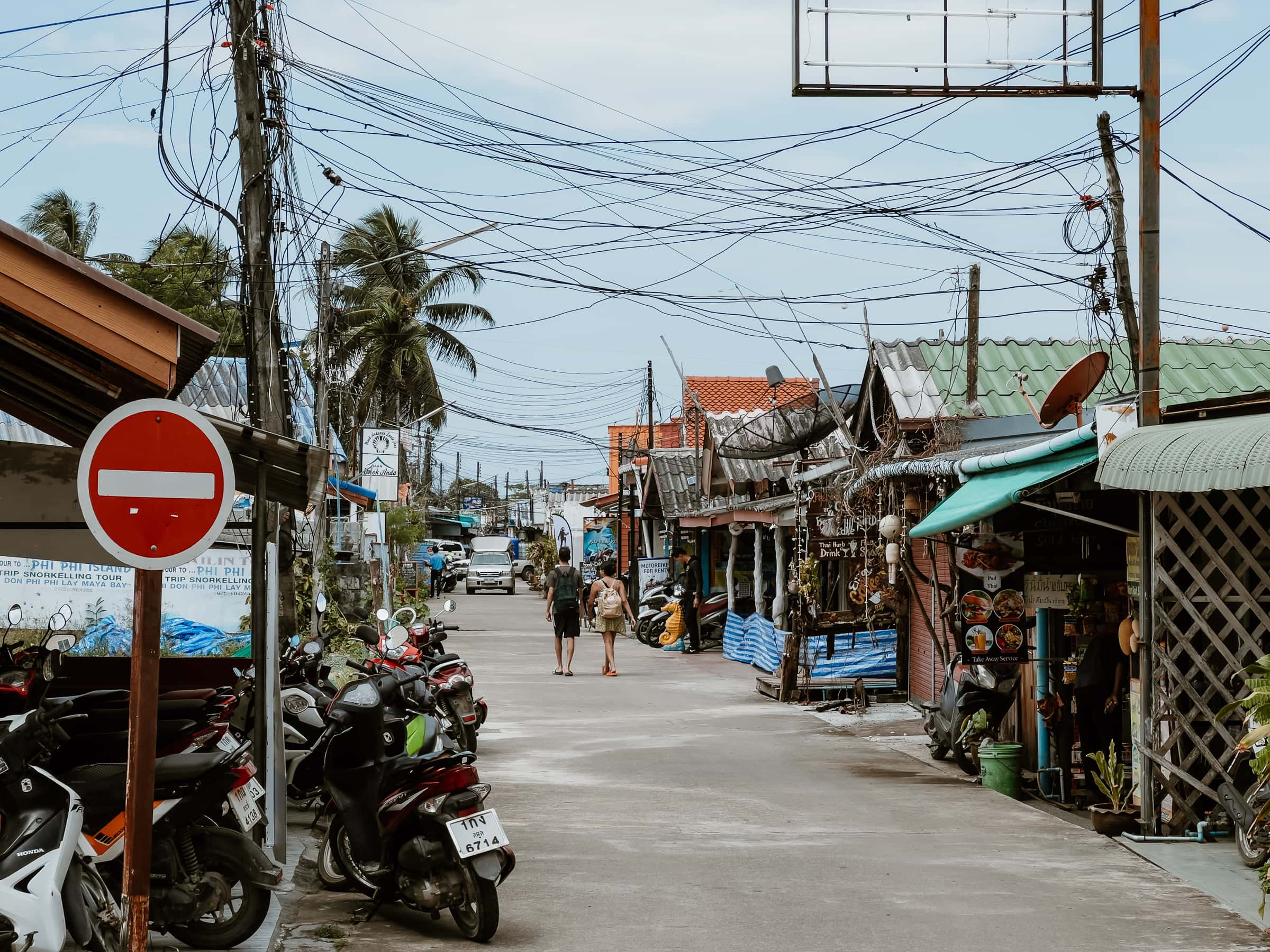 Main street on Koh Lanta in Thailand