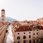 Historische Altstadt bei Sonnenuntergang.