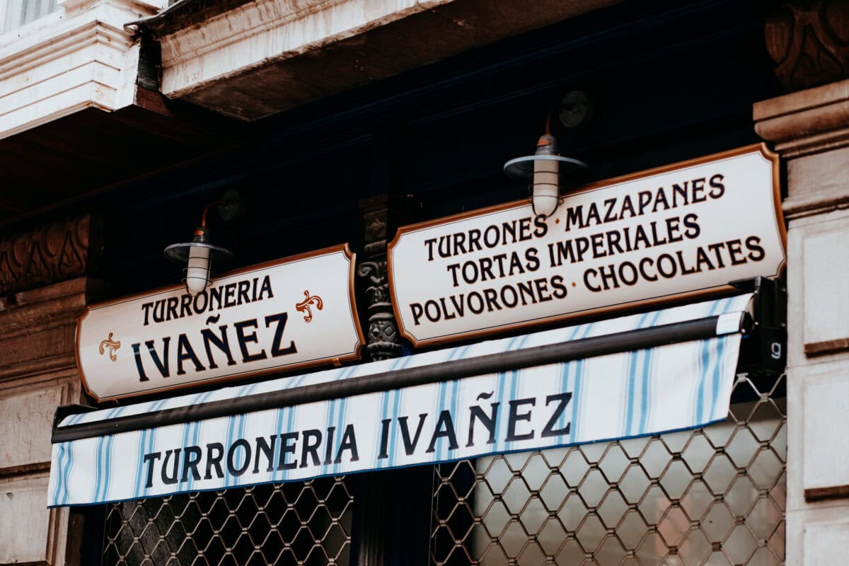 Sign of a traditional Spanish sweet shop.