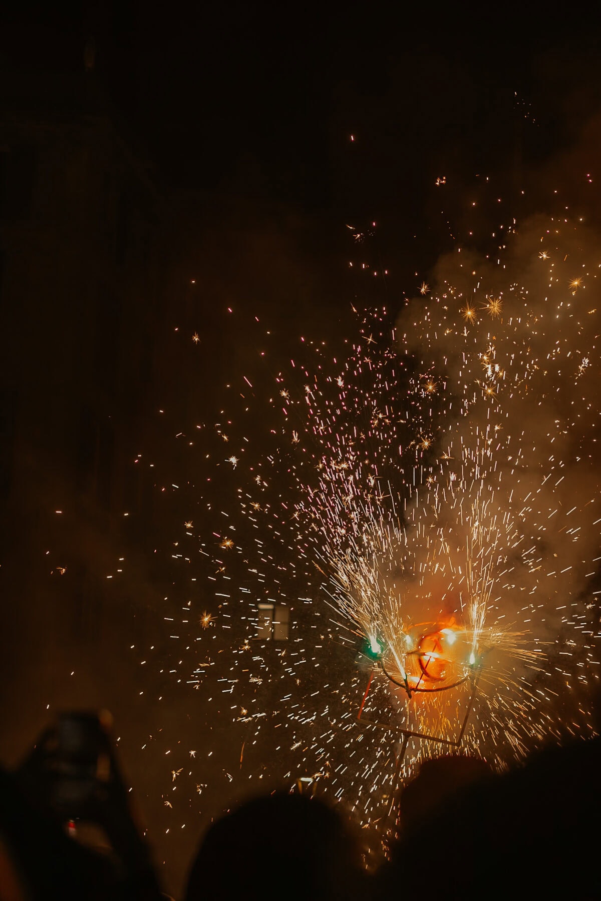 Sparking during New Year's Eve fireworks