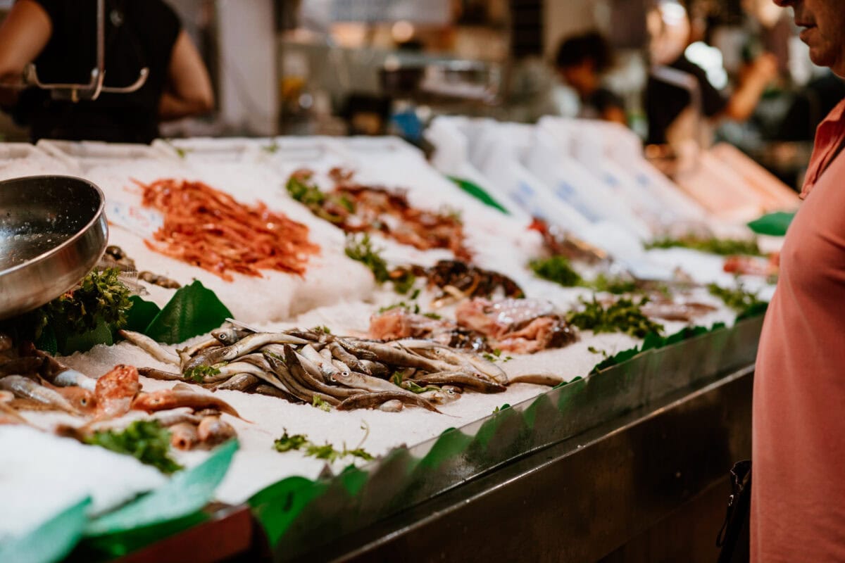 Fresh fish on the market stall